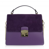 Geanta dama din piele naturala DiAmanti Caterina Violet